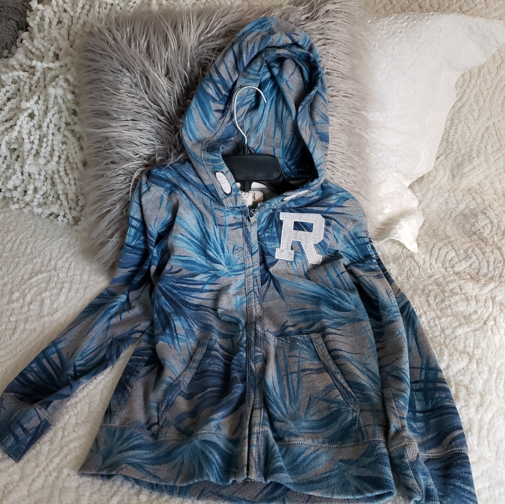 H&M boys zip front Hawaiian print hoodie